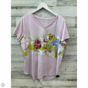 Outdoor Adventure Roomy Fit Top Short Sleeve By Tek Gear In Pink, Size: 1x