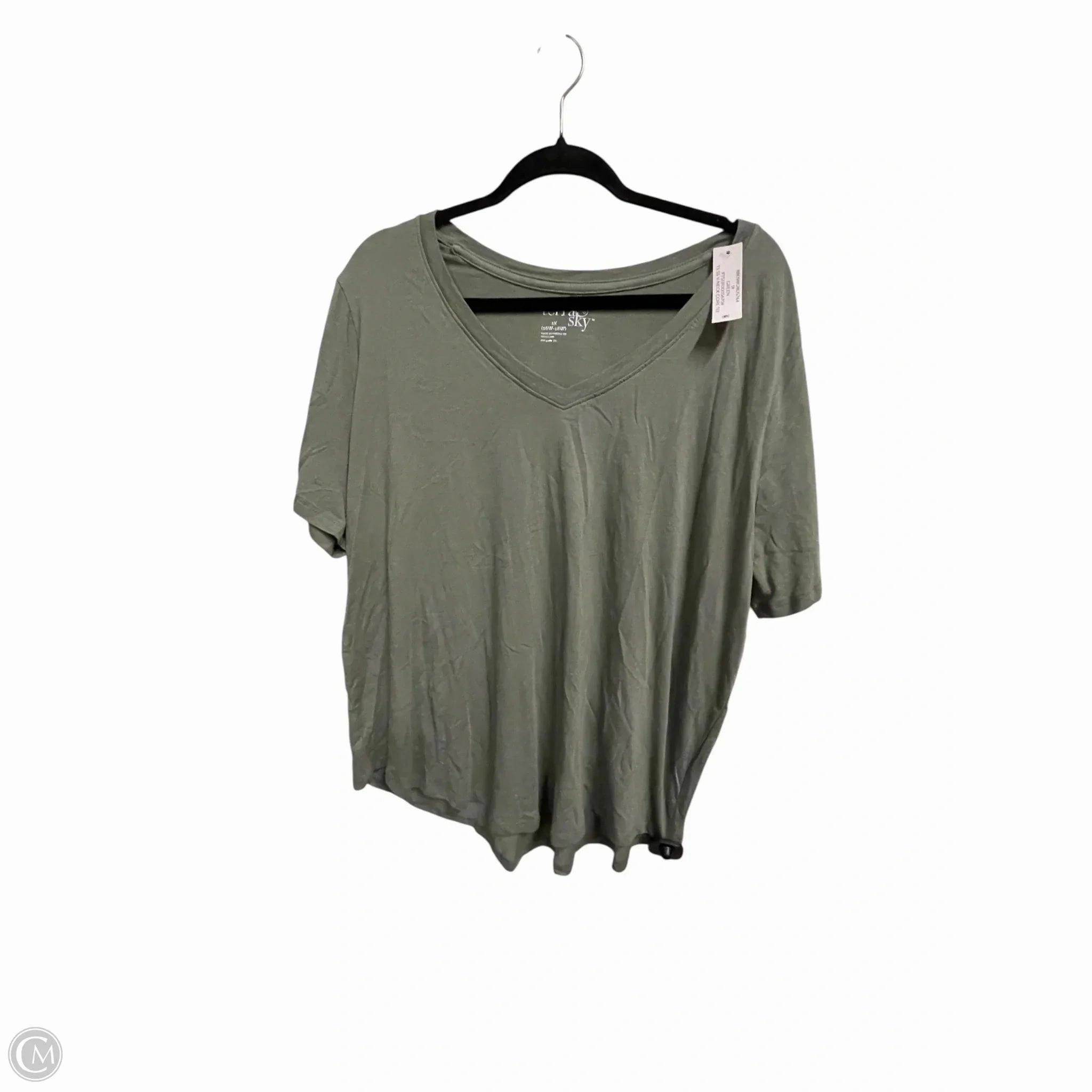 Top Short Sleeve By Terra & Sky In Green, Size: 1x Plus size clothing discount offer