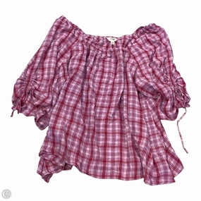 Top Short Sleeve By Terra & Sky In Plaid Pattern, Size: 2x Casual Style Wear