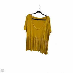 Top Short Sleeve By Terra & Sky In Yellow, Size: 1x contrast UVProtectionFinish