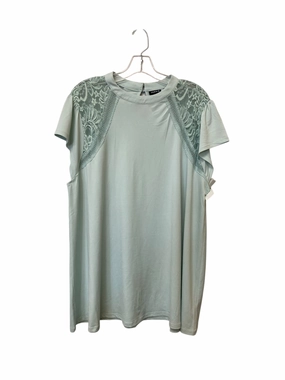 Circular Knit Construction Top Short Sleeve By Torrid In Aqua, Size: 3x