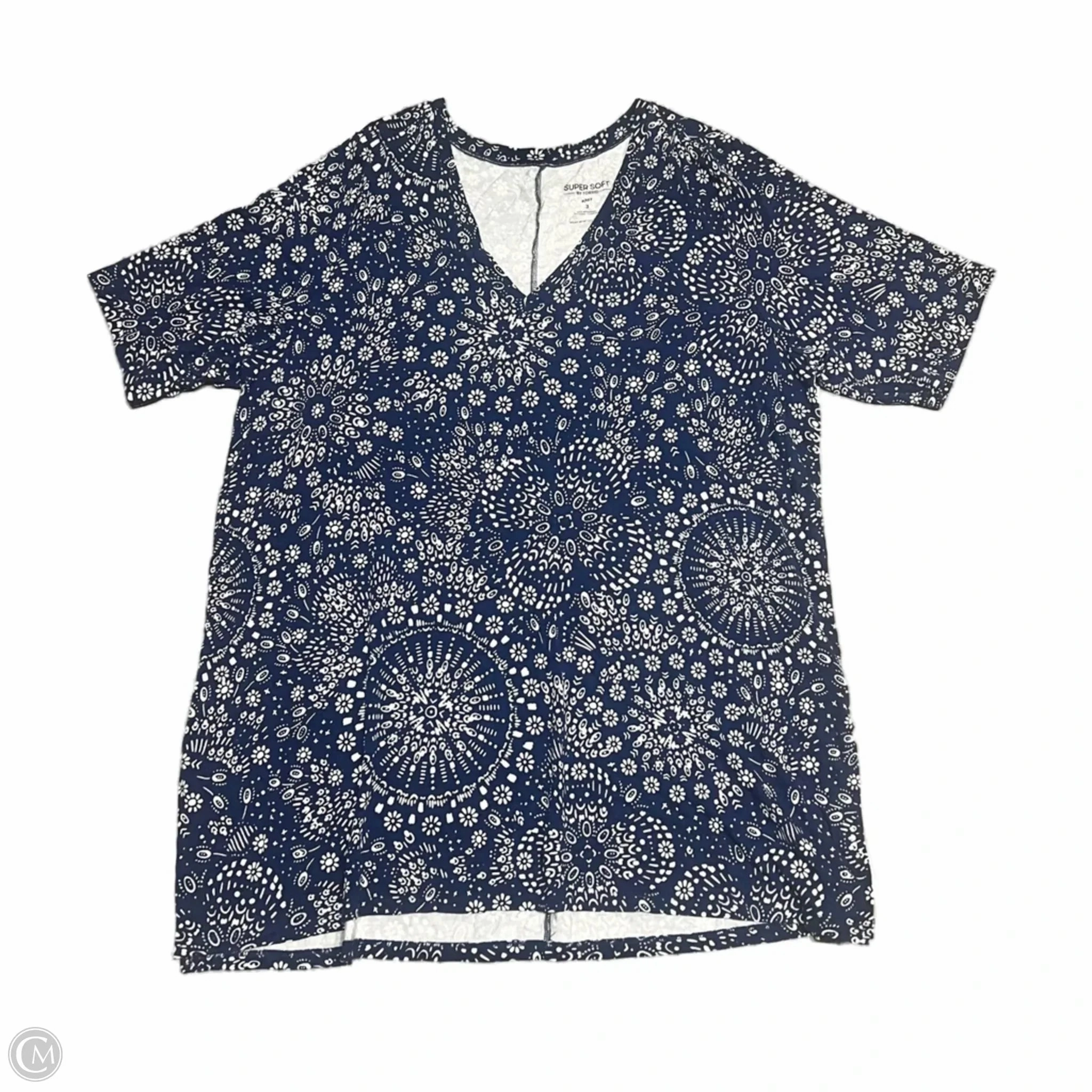 Effortless Wearable Soft and breathable Top Short Sleeve By Torrid In Blue, Size: 3x