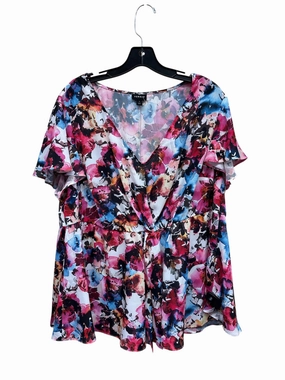 Casual Essential Wear Top Short Sleeve By Torrid In Floral Print, Size: 1x