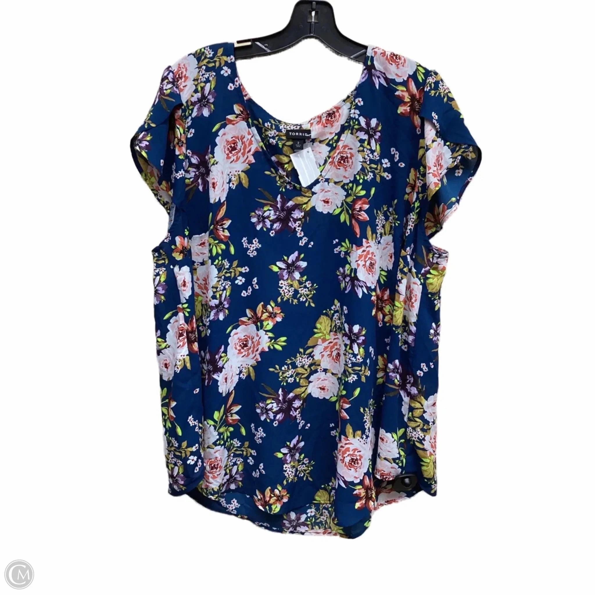 Tear Resistant Knit Top Short Sleeve By Torrid In Floral Print, Size: 2x