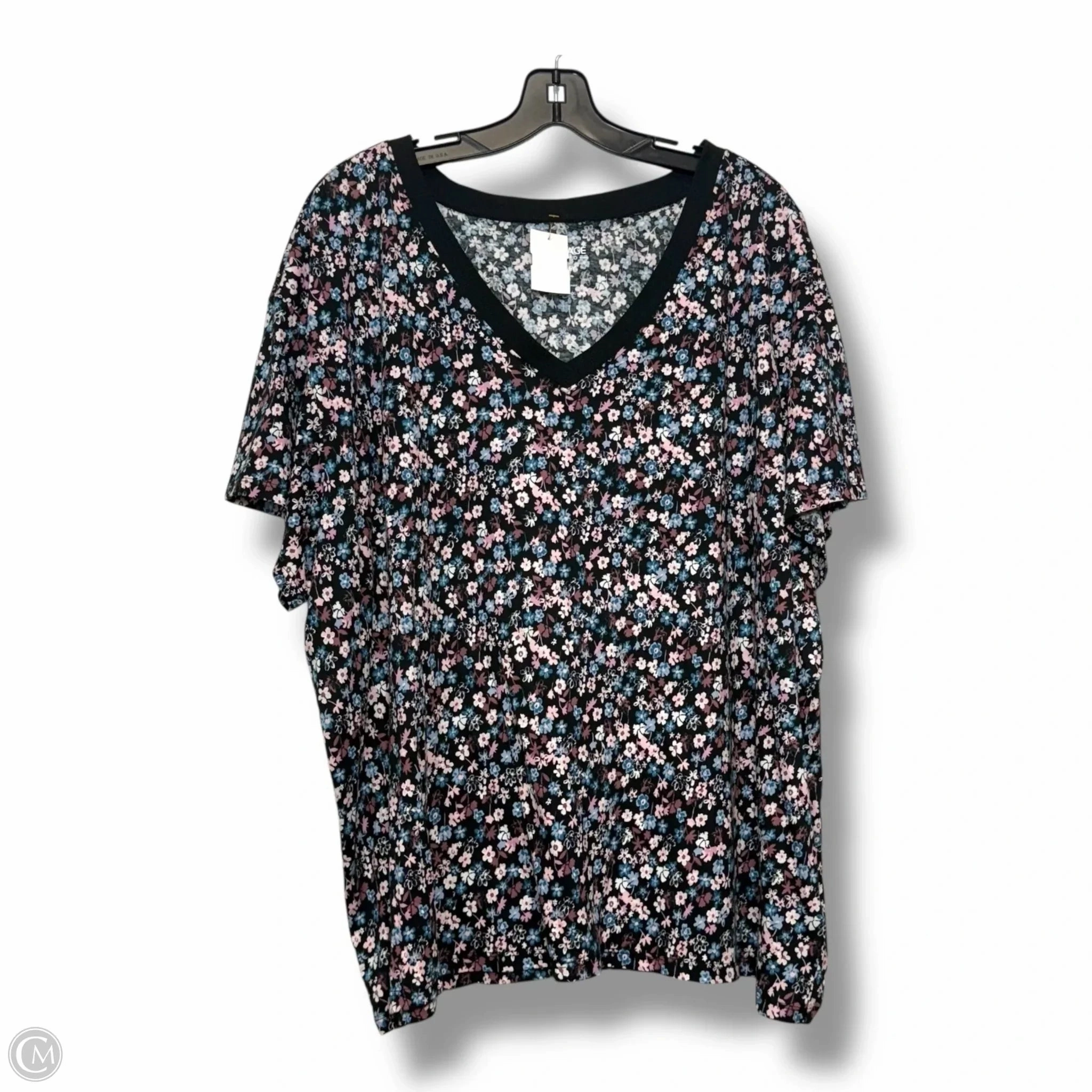 Active Style Trend Personalized Top Short Sleeve By Torrid In Floral Print, Size: 3x