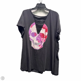 Timeless Comfort Wear Non Irritating Collar Top Short Sleeve By Torrid In Green & Pink, Size: 3x