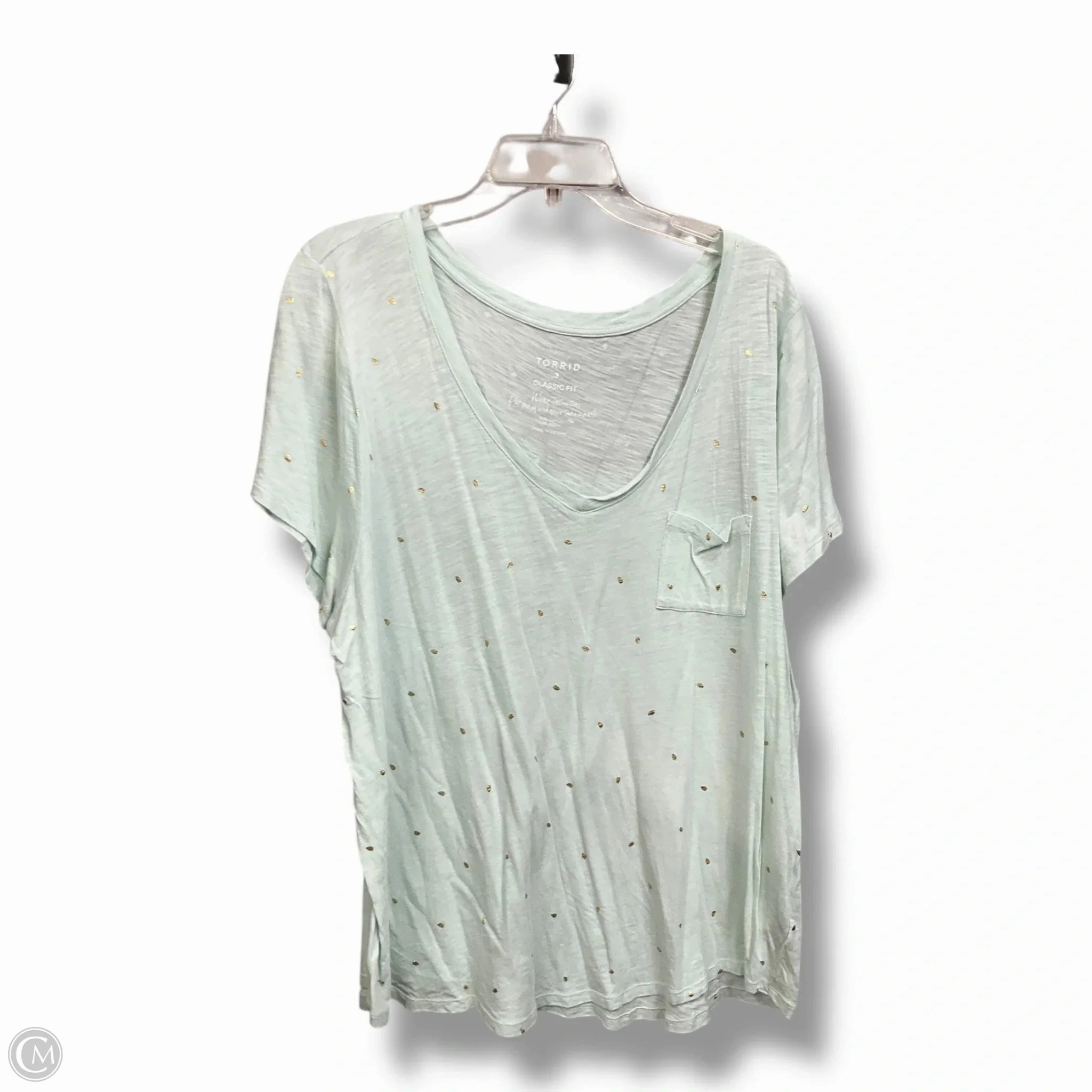 Top Short Sleeve By Torrid In Green, Size: 3x Classic Layering Date night