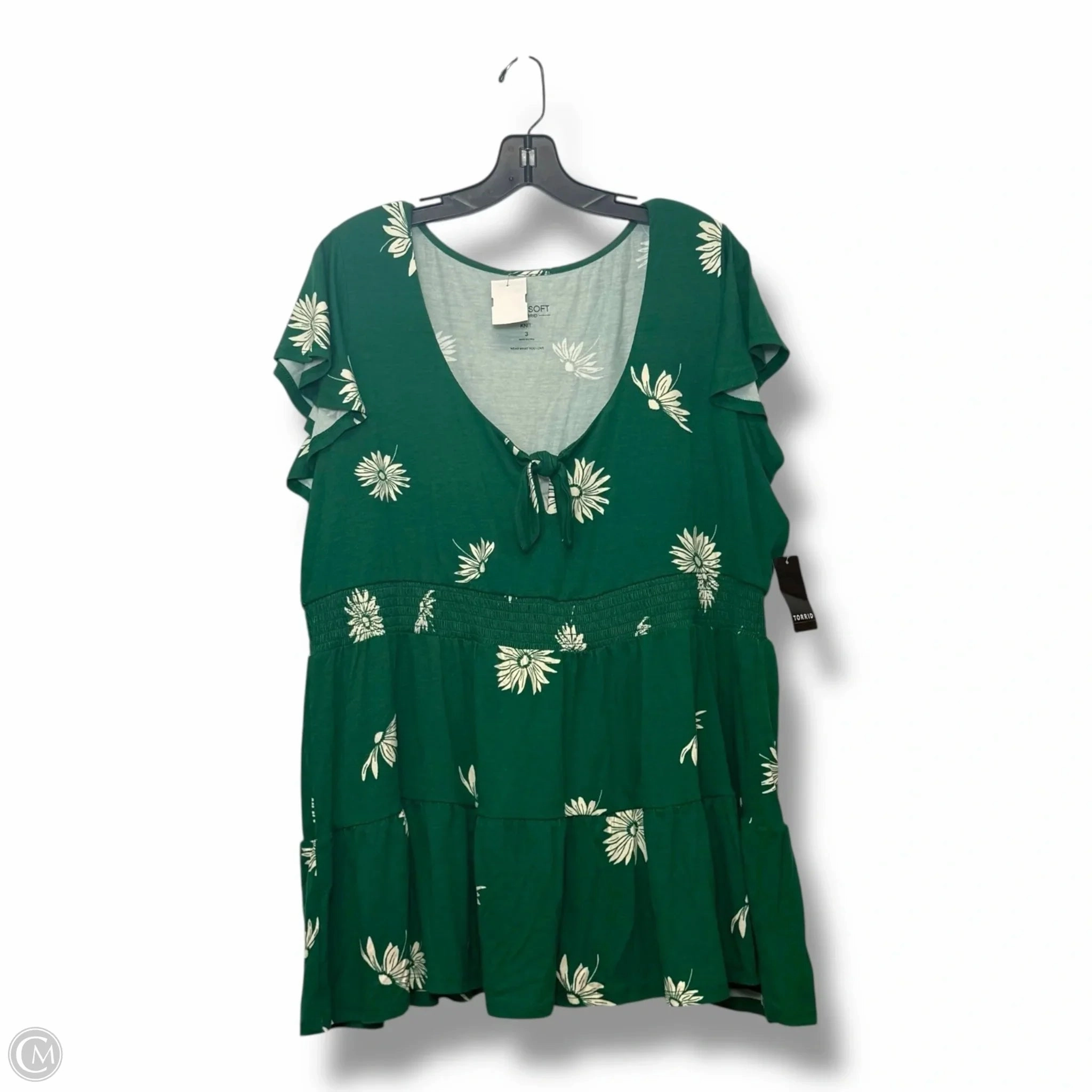 Top Short Sleeve By Torrid In Green, Size: 3x loose but not baggy Comfort and Breathable