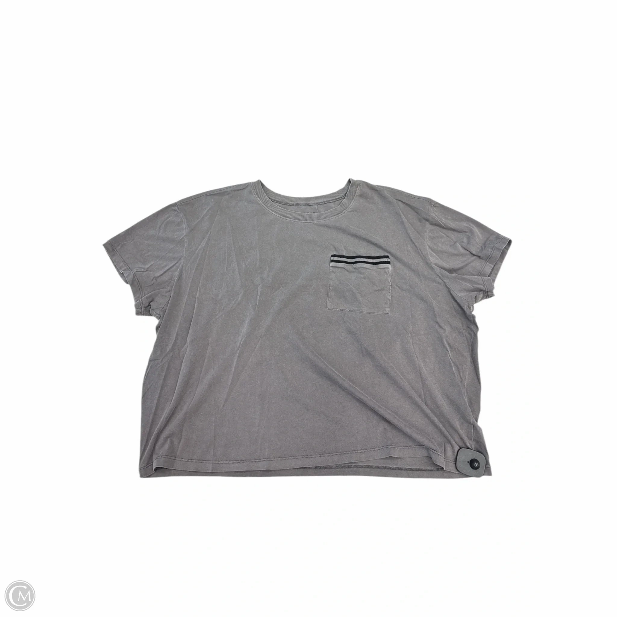 Casual Flex Fit Subtle Details Top Short Sleeve By Torrid In Grey, Size: 2x