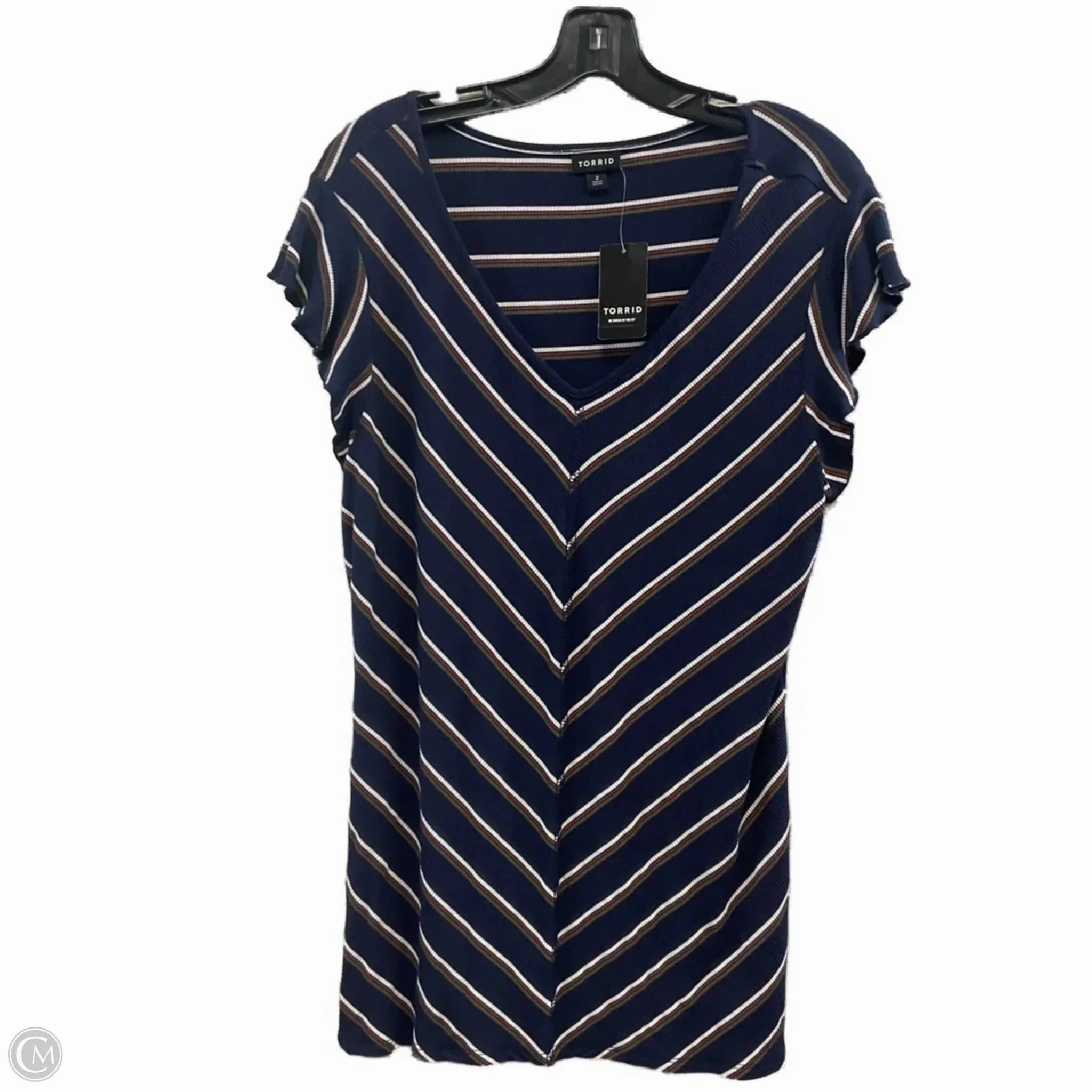 Plus size confidence Top Short Sleeve By Torrid In Navy, Size: 2x