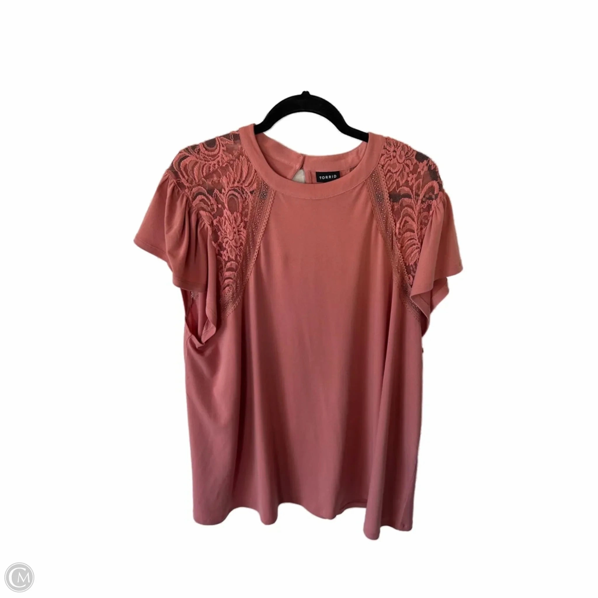 Comfortable and Chic Top Short Sleeve By Torrid In Peach, Size: 4x