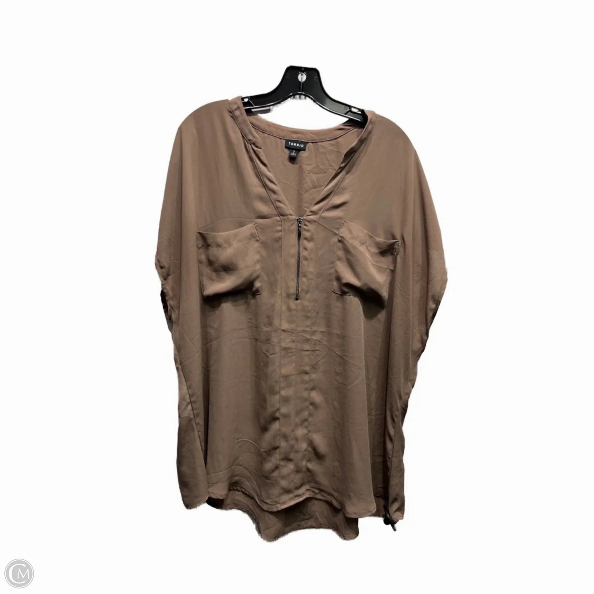 Top Short Sleeve By Torrid In Tan, Size: 2x Urban Style