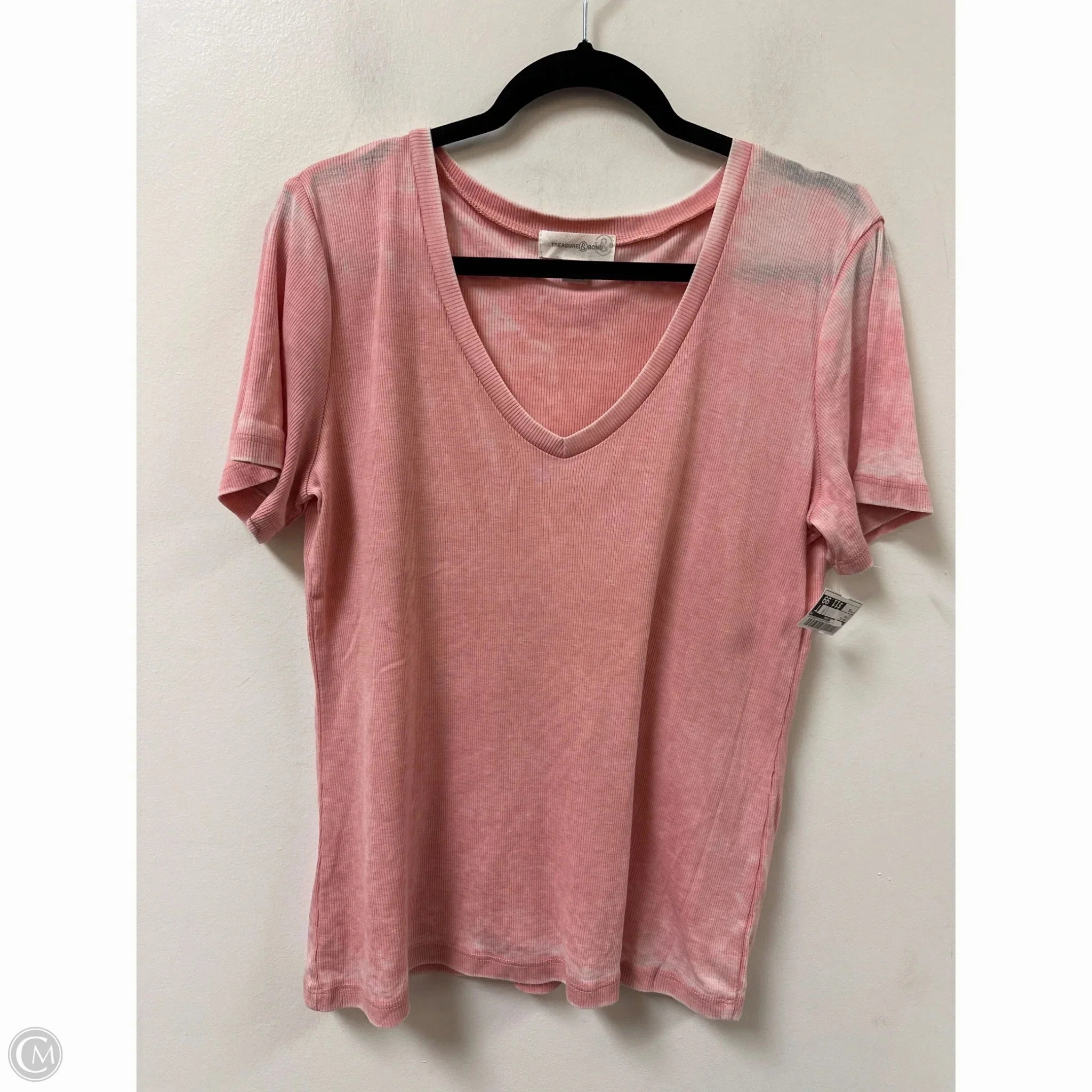 Timeless Style Top Short Sleeve By Treasure And Bond In Pink, Size: Xl
