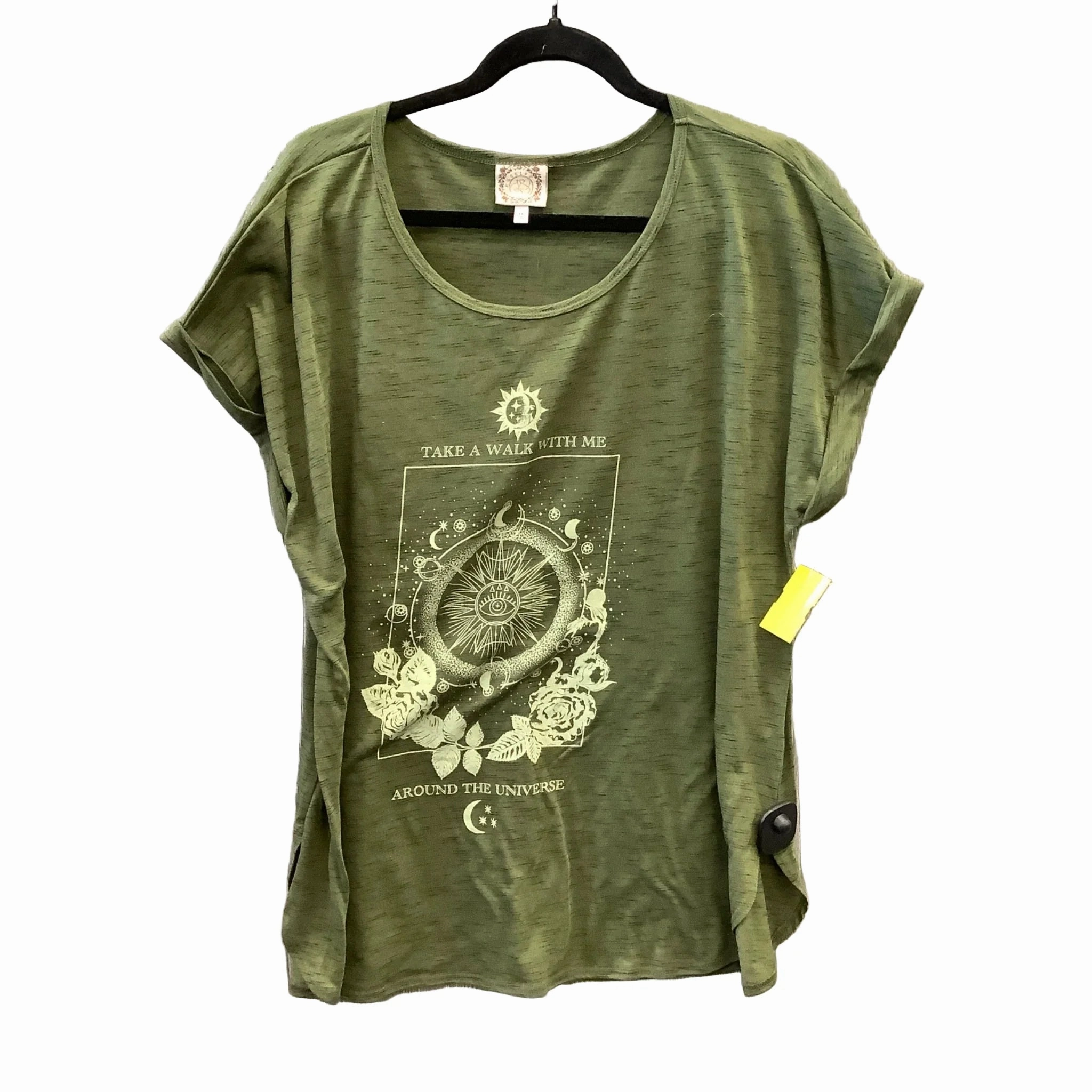 Durable Colorfast Finish Recommended Top Short Sleeve By Tru Self In Green, Size: 2x