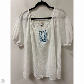 Breathable Comfort Wear Effortless Vibe Top Short Sleeve By Universal Thread In Blue & White, Size: 2x