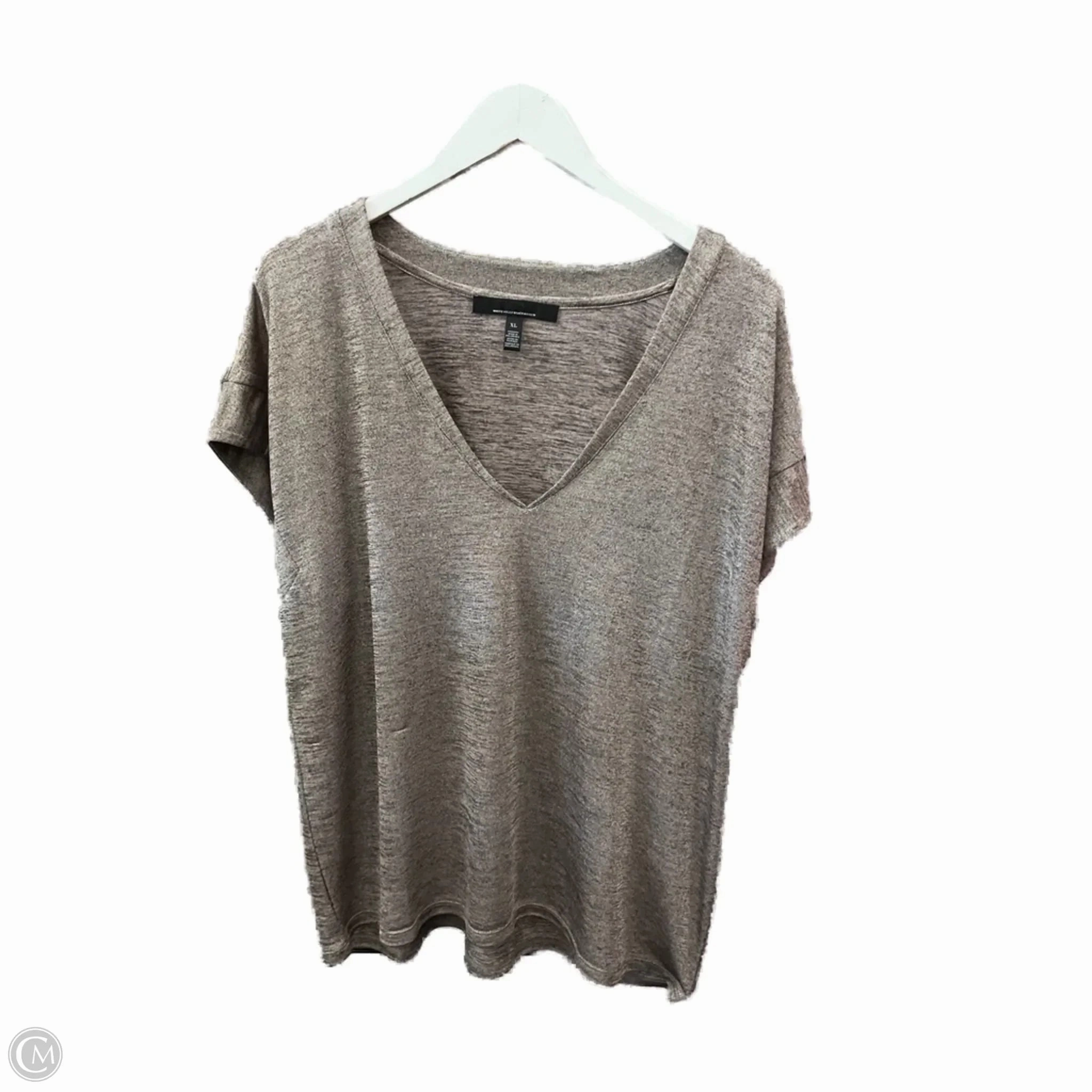 Top Short Sleeve By White House Black Market In Grey, Size: Xl Light and Cozy Soft Lining
