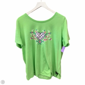 Casual Touch sports performance Top Short Sleeve By Woman Within In Green, Size: 1x