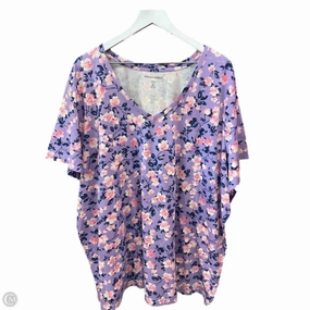 Top Short Sleeve By Woman Within In Purple, Size: 3x Comfortable And Versatile monochromatic
