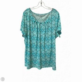 Top Short Sleeve By Worthington In Blue, Size: 2x Casual Essentials Distressed Hem Finish