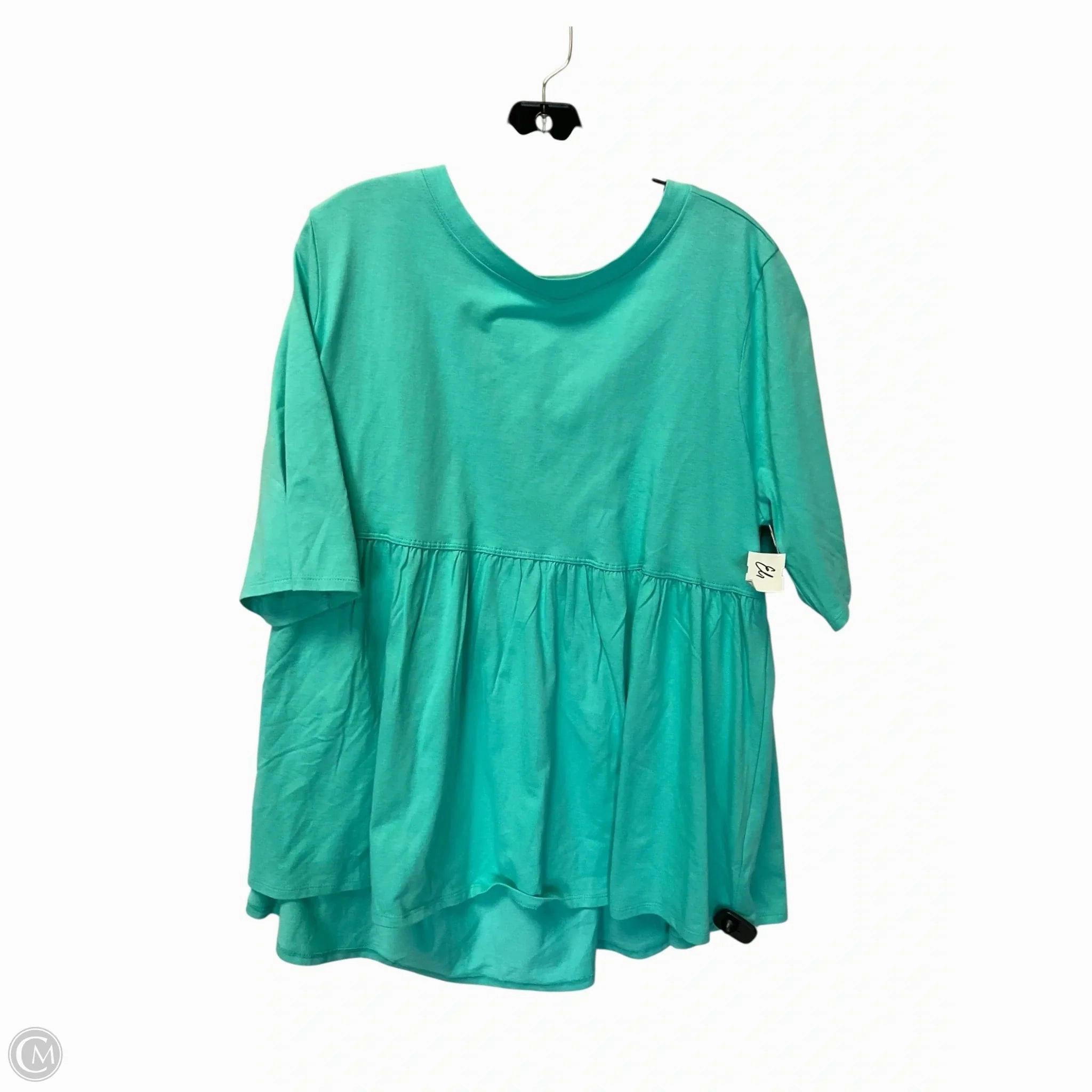 Top Short Sleeve By Zenana Outfitters In Blue, Size: 2x StretchComfortWeave