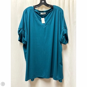 Chic Style Trend Top Short Sleeve By Zenana Outfitters In Teal, Size: 2x
