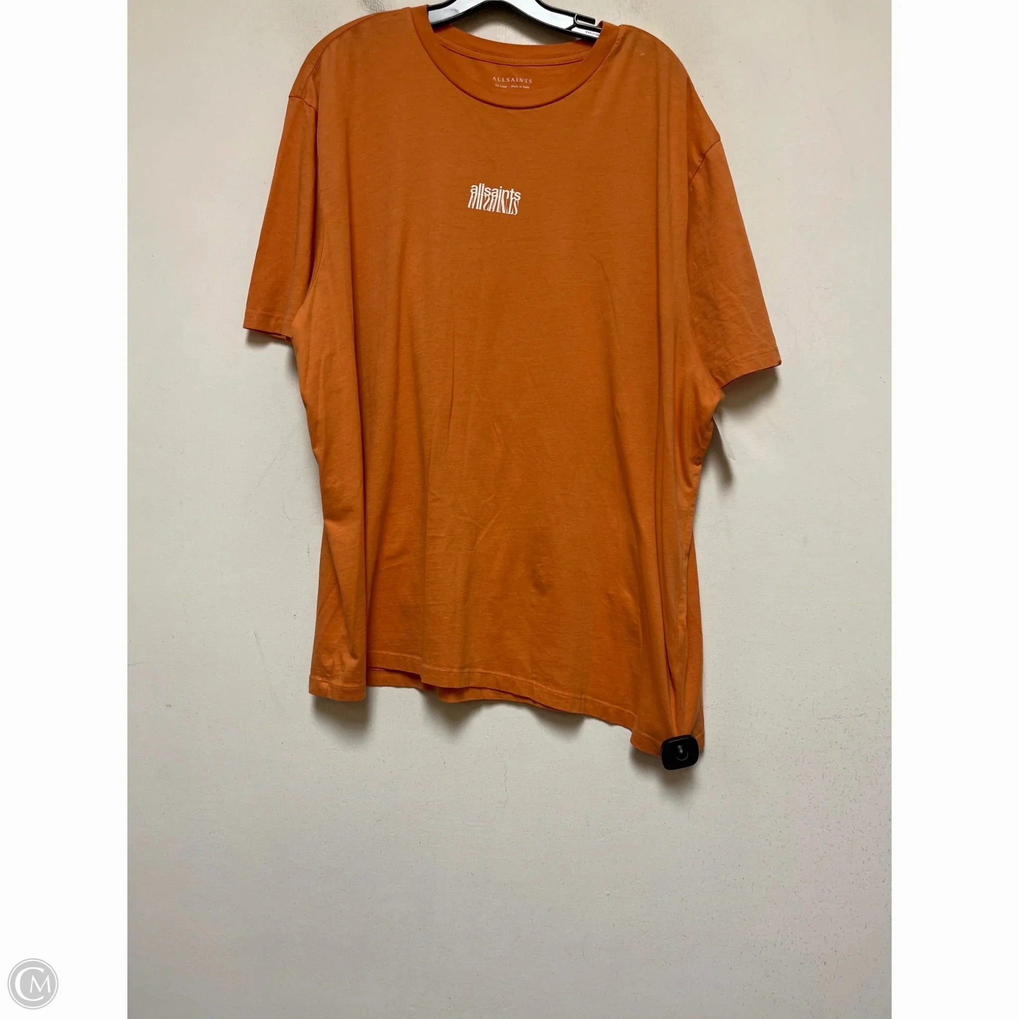 Top Short Sleeve Designer By All Saints In Orange, Size: 2x Active Outfit Style