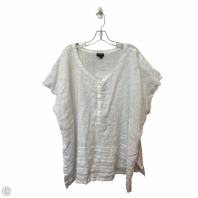 Top Short Sleeve Designer By Escada In White, Size: 3x Chic Comfort