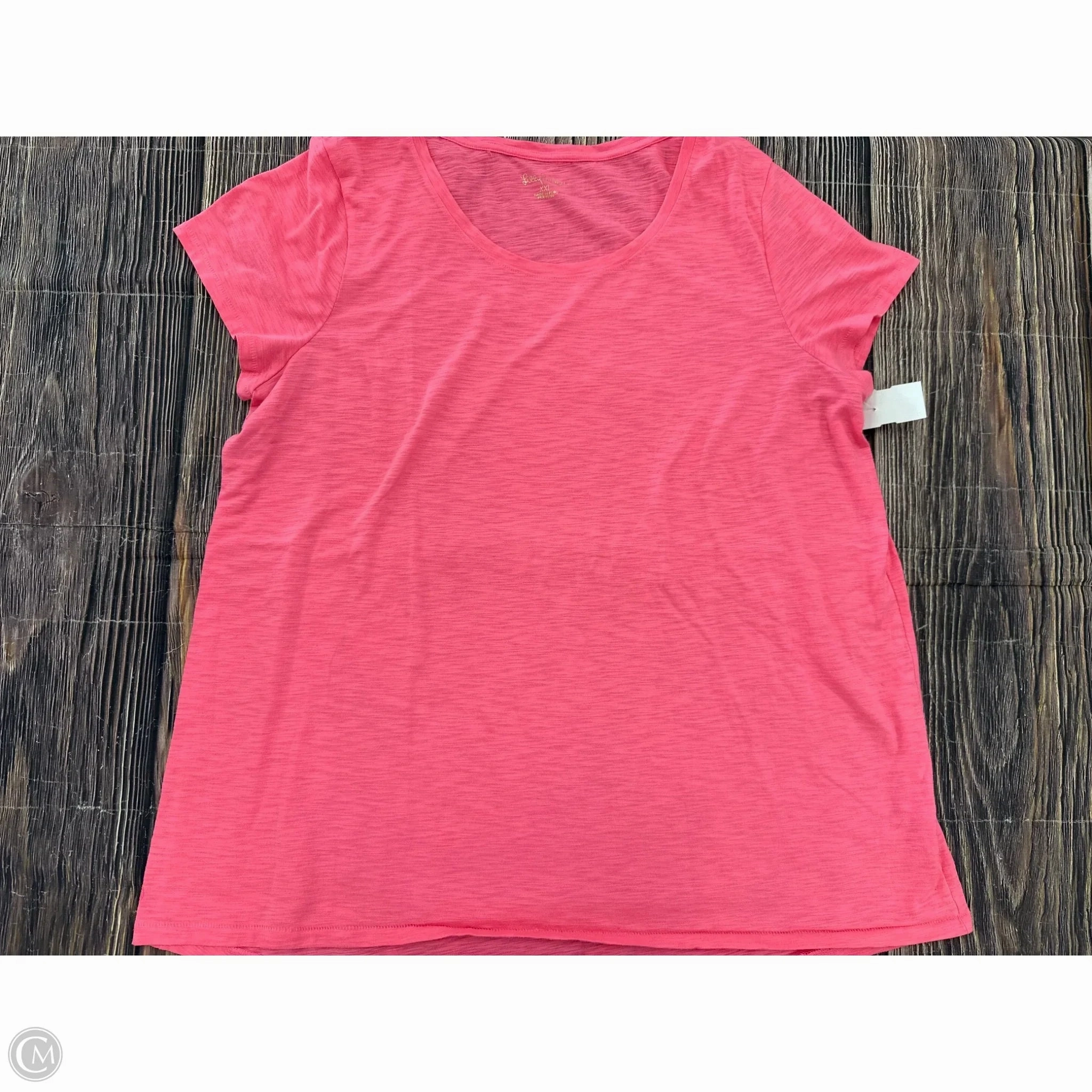 Moisture Wicking Technology Top Short Sleeve Designer By Lilly Pulitzer In Pink, Size: 1x