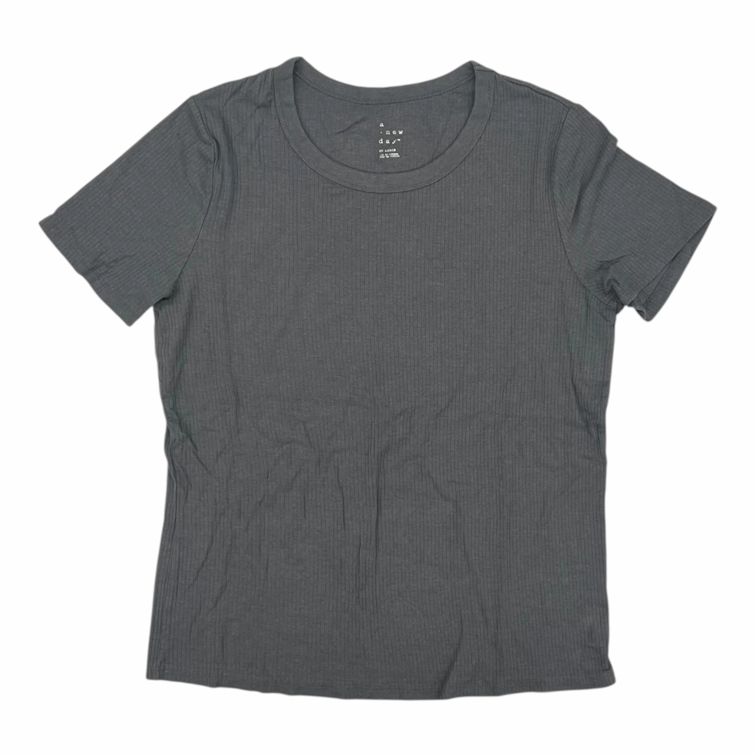 Top Ss Basic By A New Day In Grey, Size:Xxl Yarn Dyed Fabric Trendy Vibes