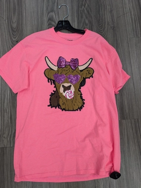 Flexible Weave Sleek Waistband Top Ss Basic By Clothes Mentor In Pink, Size:Xl