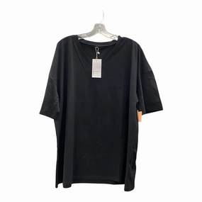 MoistureWickingFabric Reinforced Shoulder Stitching Top Ss Basic By Cme In Black, Size:1X