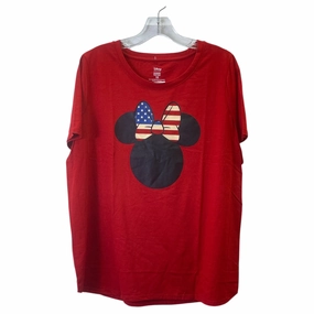 Fashion Forward Top Ss Basic By Disney Store In Red, Size:1X
