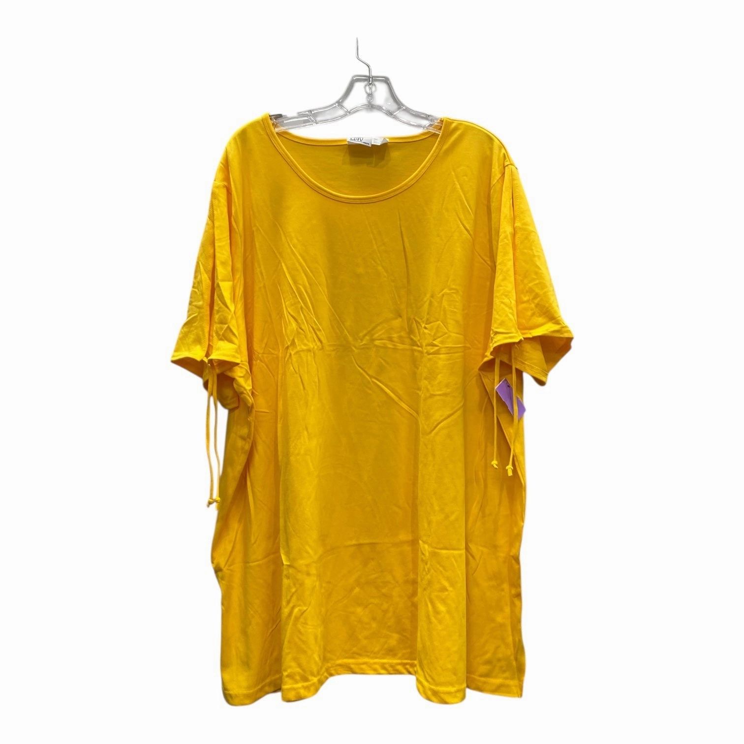 Quick Dry Wear Beaded details Top Ss Basic By LBW In Yellow, Size:2X