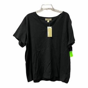 Top Ss Basic By Michael By Michael Kors In Black, Size:3X Fun and Relaxed Essential Wear