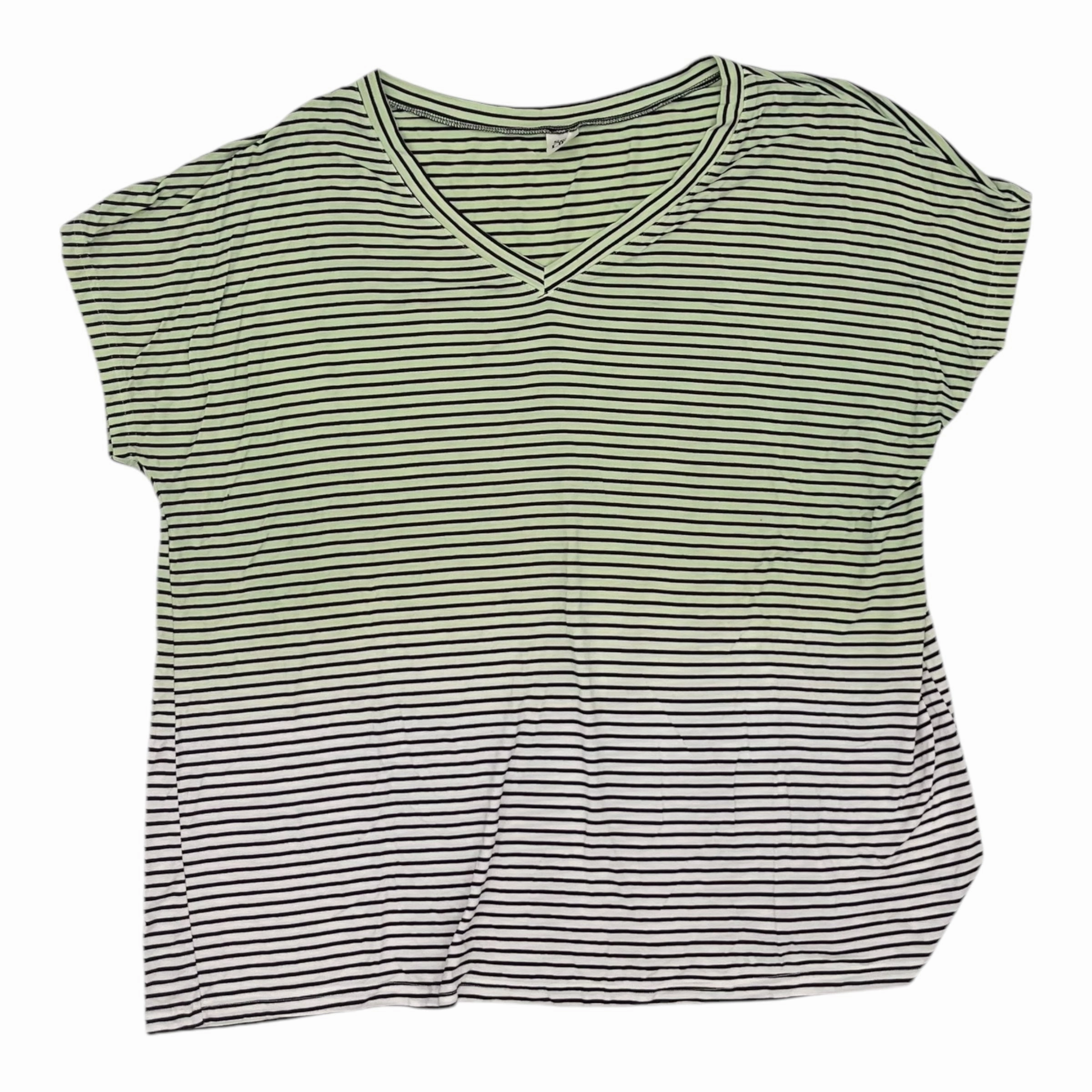 Animal Print Casual Comfort Fit Top Ss Basic By Sew In Love In Black & Green, Size:2X