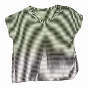 Animal Print Casual Comfort Fit Top Ss Basic By Sew In Love In Black & Green, Size:2X