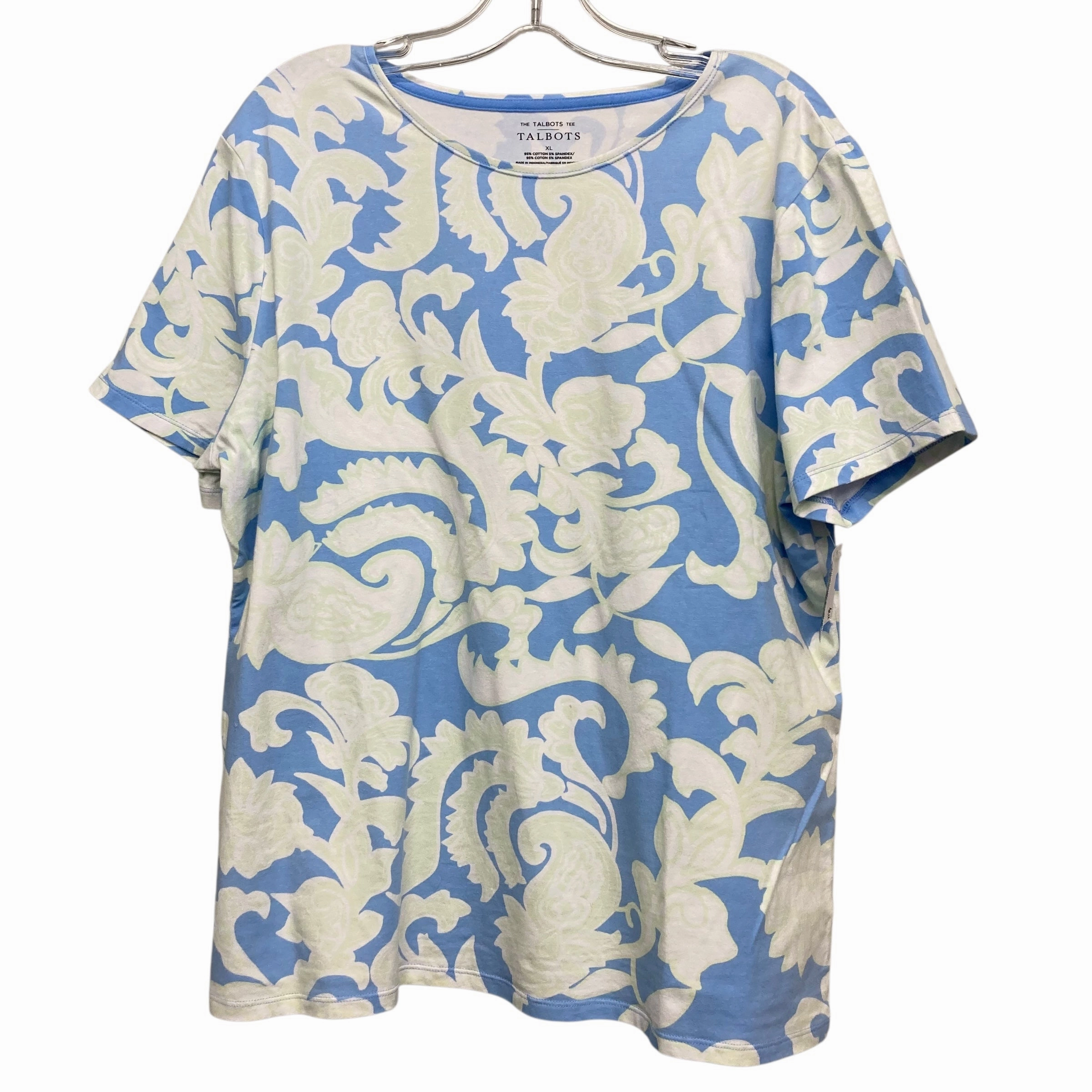 Plus size clothing Top Ss Basic By Talbots In Blue & Green, Size:Xl