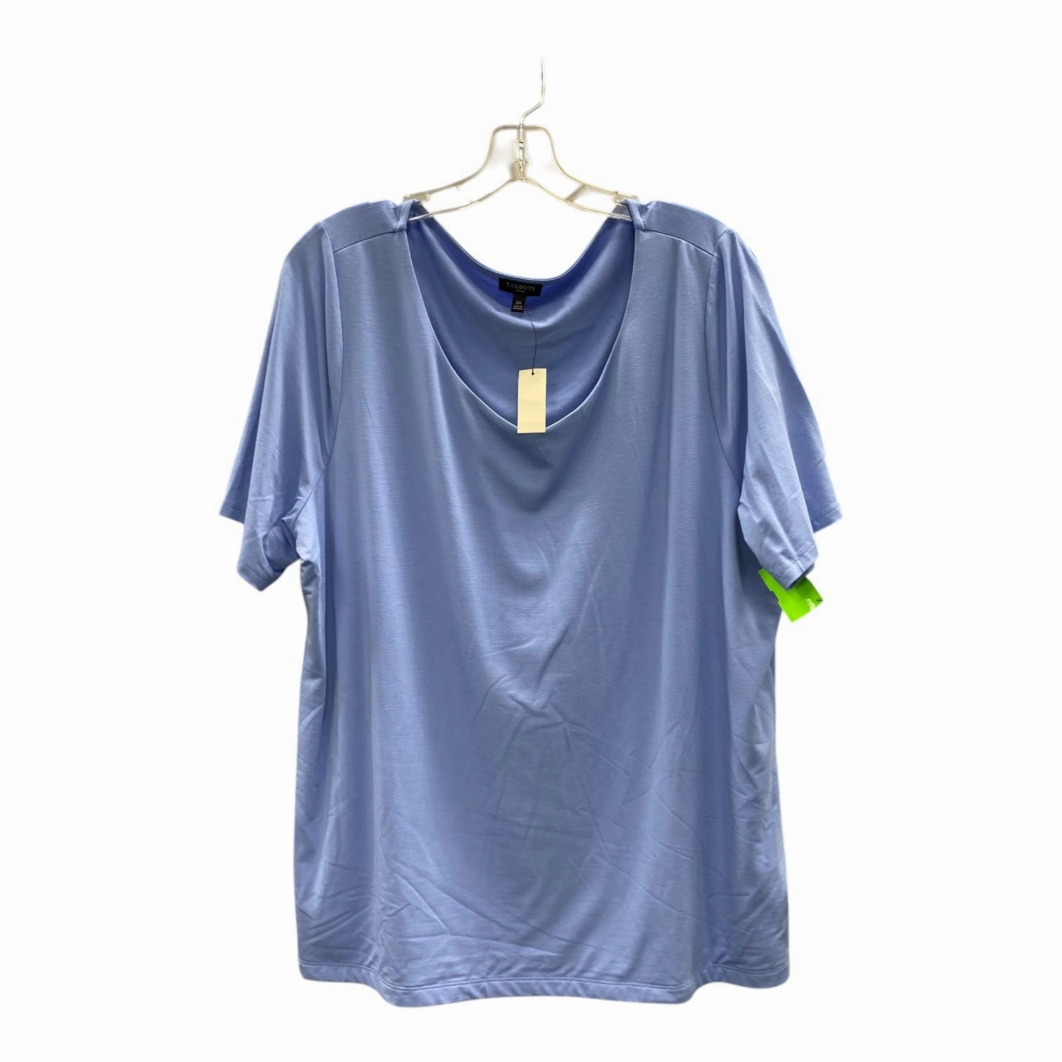 Smart Comfort Top Ss Basic By Talbots In Blue, Size:2X