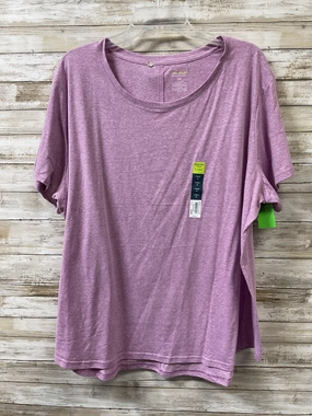 Top Ss Basic By Tek Gear In Purple, Size:3X Sporty Style Garment Washed Texture