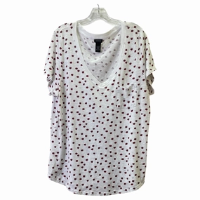 Top Ss Basic By Torrid In Red & White, Size:2X Quick Fit Casual Vibes