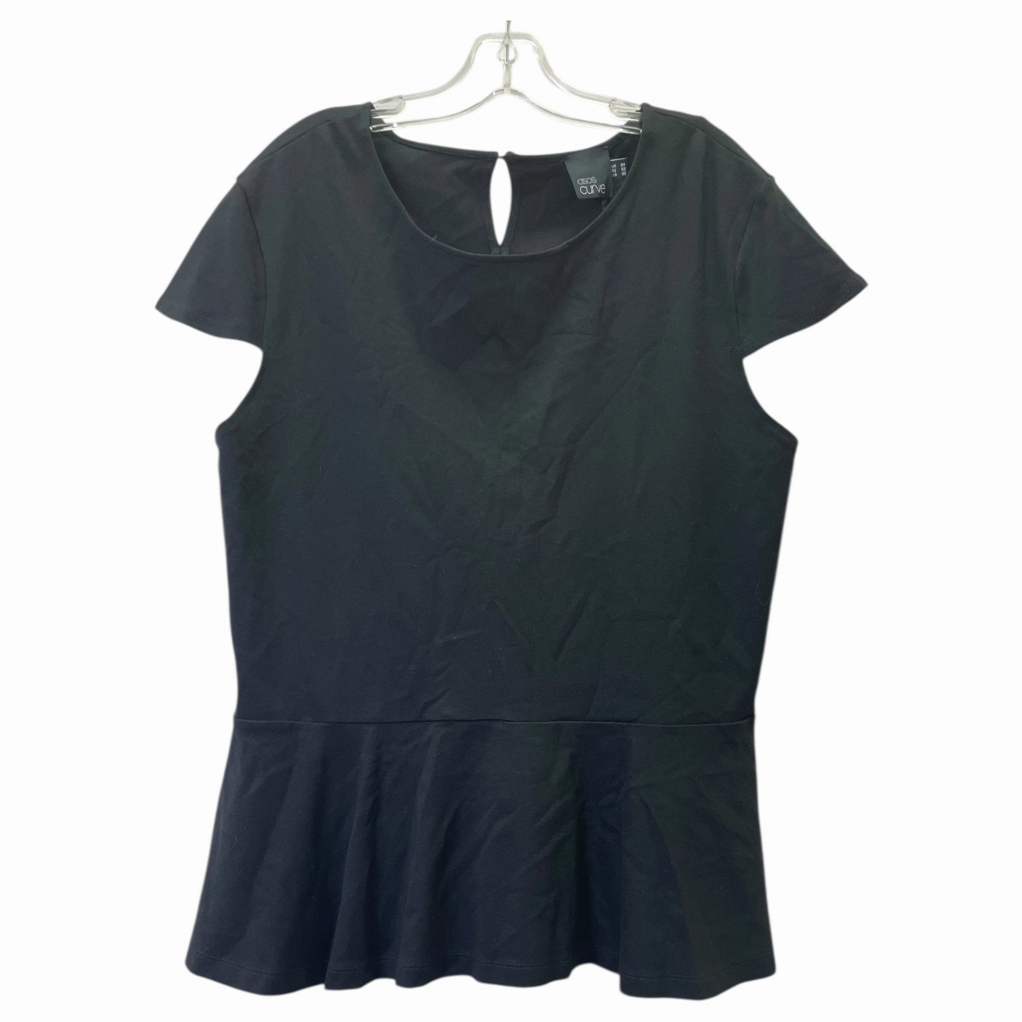 Fade Resistant Print Top Ss By Asos In Black, Size:2X