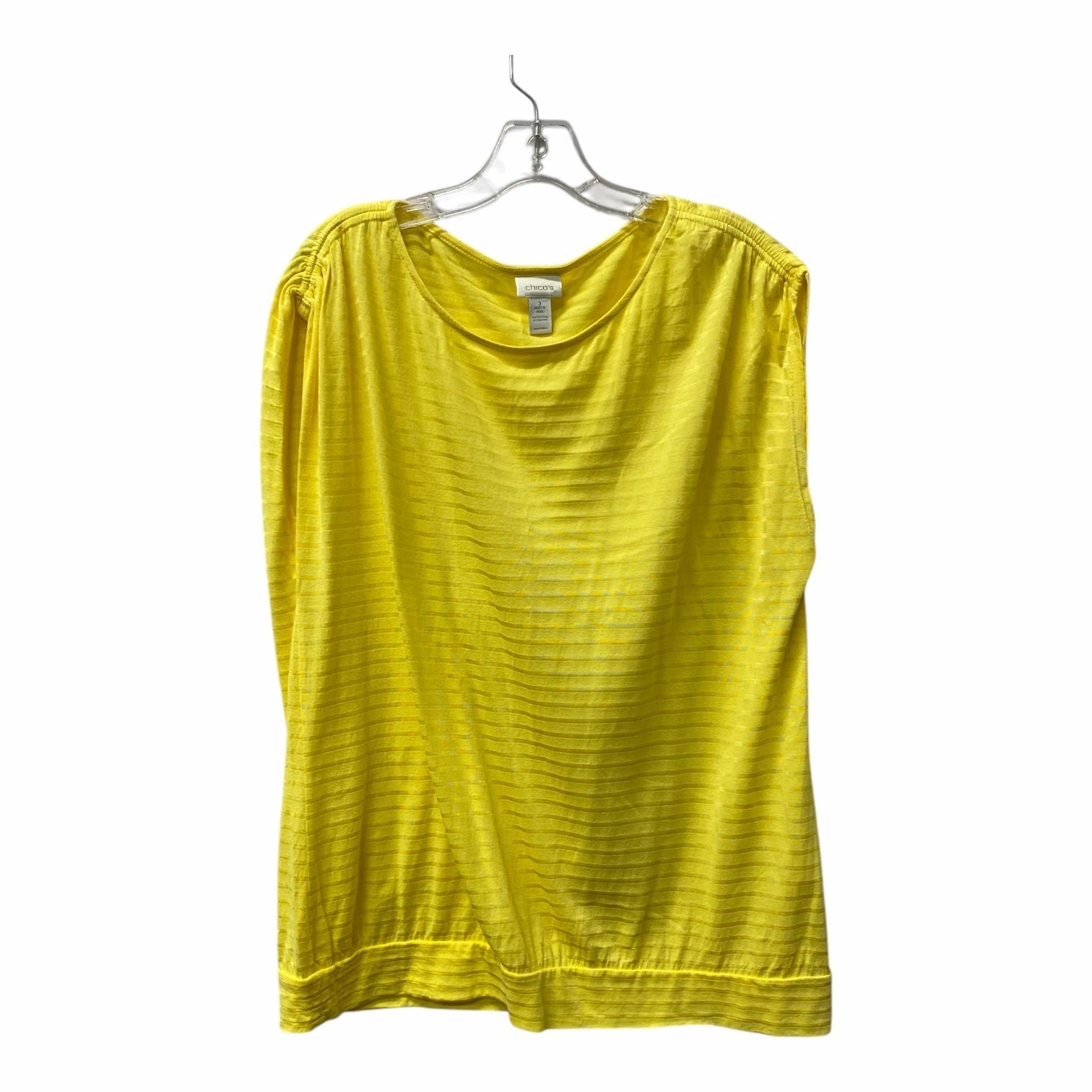 Loose fitting comfort Top Ss By Chicos In Yellow, Size:Xl