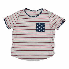 Comfy Design Top Ss By Clothes Mentor In Blue Red & White, Size:3X