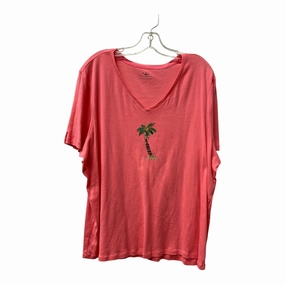 Relaxed Vibe Reinforced Shoulder Seams Top Ss By Cme In Pink, Size:2X