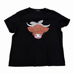 Vintage Wash Stylish Comfort Top Ss By Cmf In Black, Size:2X