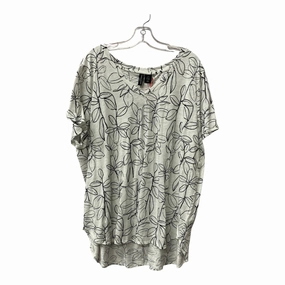 Top Ss By Cynthia Rowley In Black & White, Size:2X Foam Print Detail