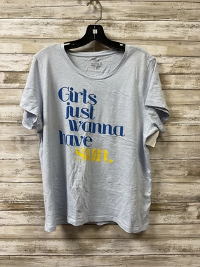 Silk combination Top Ss By J. Crew In Blue, Size:Xl