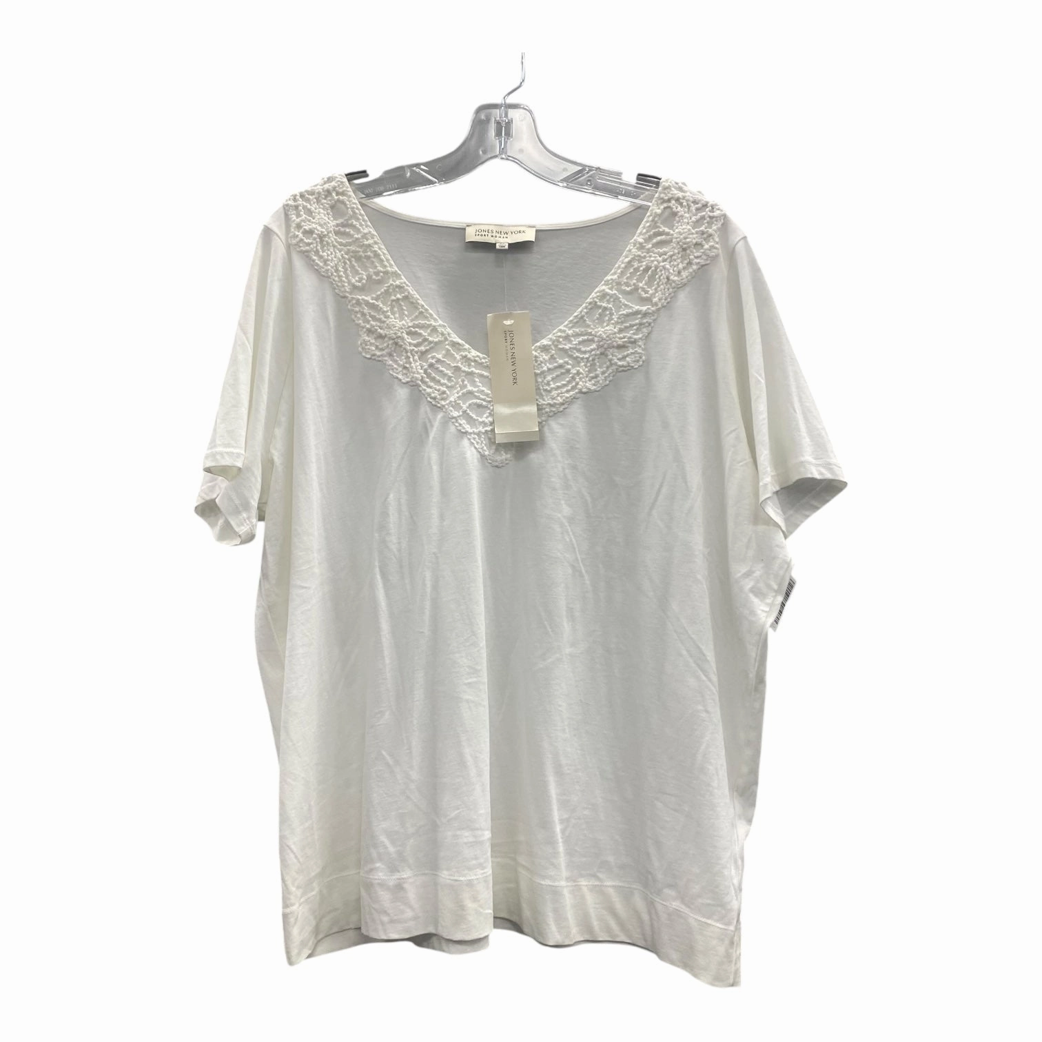All Day Wear Top Ss By Jones New York In White, Size:2X