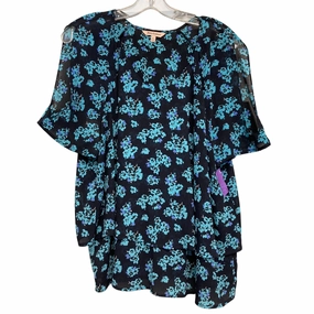 Anti Pilling Fabric Top Ss By Juicy Couture In Navy, Size:Xl