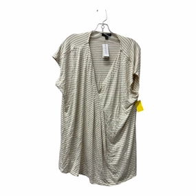 Top Ss By Lane Bryant In Cream & Tan, Size:1X Ultra Soft Finish